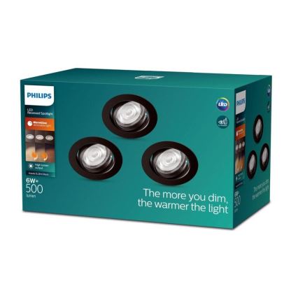Philips - SET 3xLED Lampada da incasso dimmerabile IMPALA Warm Glow LED/6W/230V 2200-2700K