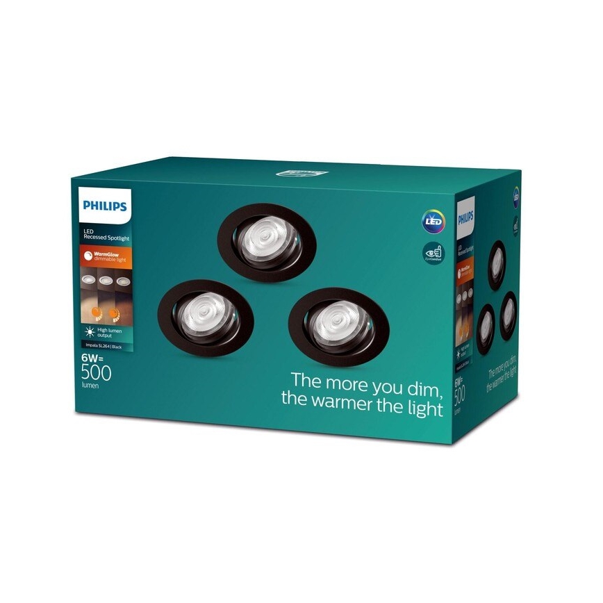 Philips - SET 3xLED Lampada da incasso dimmerabile IMPALA Warm Glow LED/6W/230V 2200-2700K