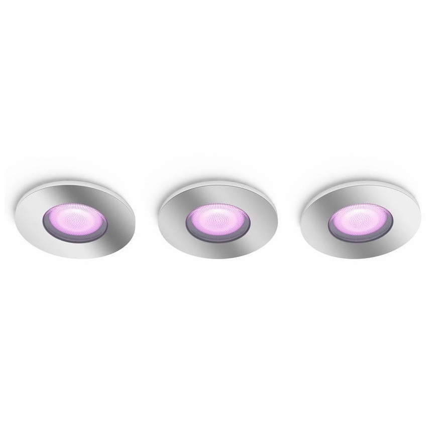 Philips - SET 3xLED RGB Luce da bagno dimmerabile Hue XAMENTO 1xGU10/5,7W/230V IP44 2000-6500K