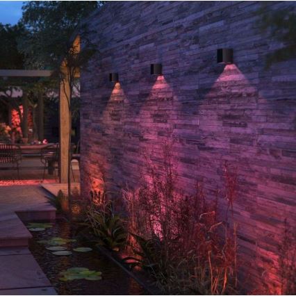 Philips - Confezione da 2 applique da esterno dimmerabili LED RGBW Hue RESONATE LED/8W/230V 2000-6500K IP44
