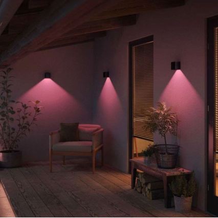 Philips - Confezione da 2 applique da esterno dimmerabili LED RGBW Hue RESONATE LED/8W/230V 2000-6500K IP44