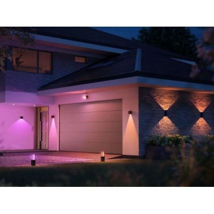 Philips - Confezione da 2 applique da esterno dimmerabili LED RGBW Hue RESONATE LED/8W/230V 2000-6500K IP44