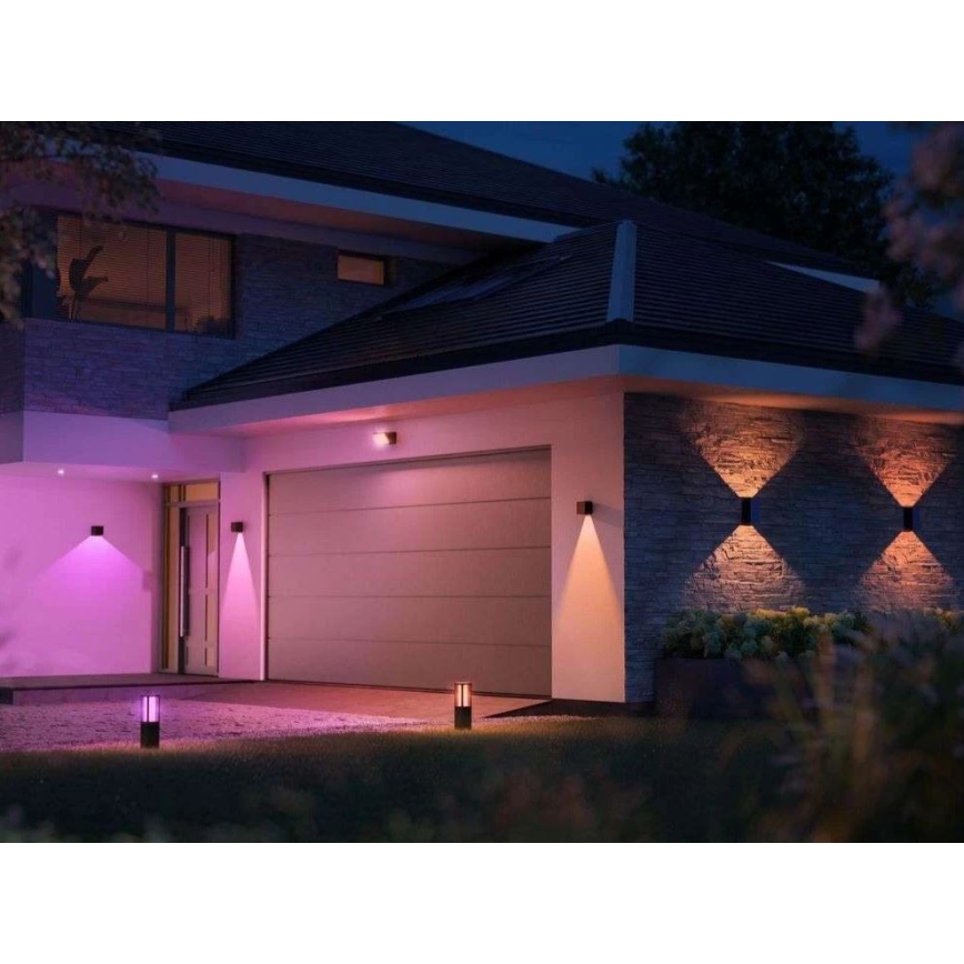 Philips - Confezione da 2 applique da esterno dimmerabili LED RGBW Hue RESONATE LED/8W/230V 2000-6500K IP44