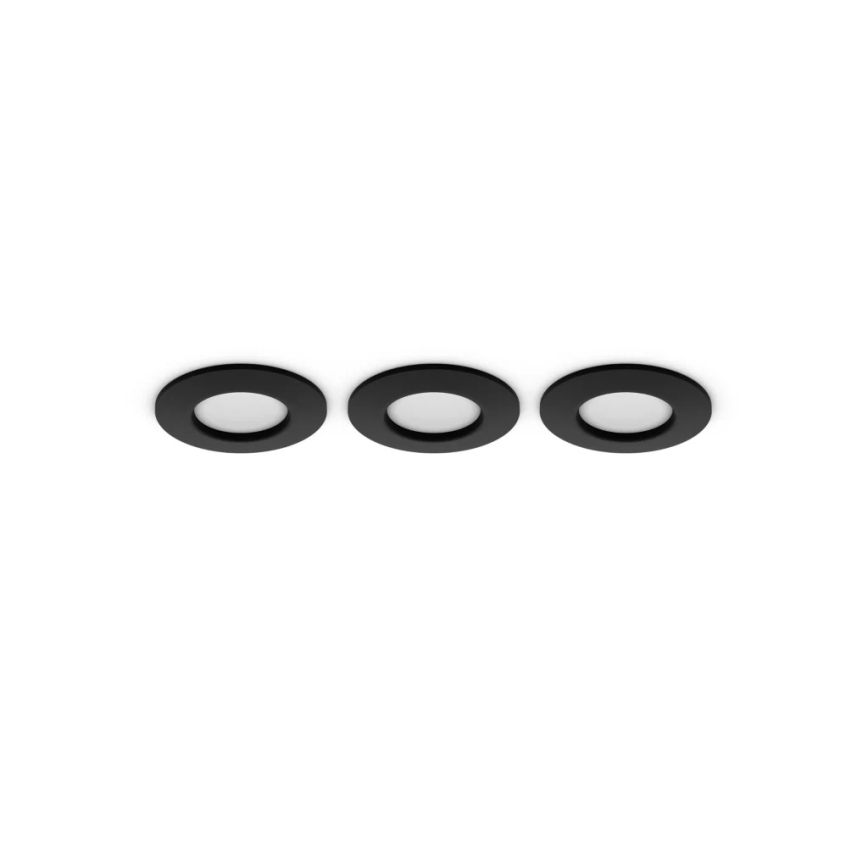Philips - Confezione da 3 faretti LED RGBW dimmerabili per bagno da incasso Hue SLIM LED/8,3W/230V 1000-20000K neri P44