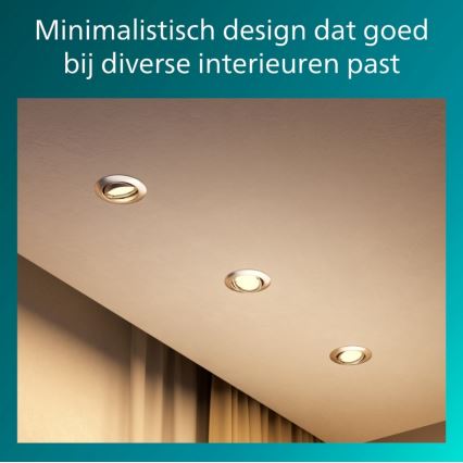 Philips - SET da 3 faretti da incasso PERIDOT 1xGU10/7W/230V argento