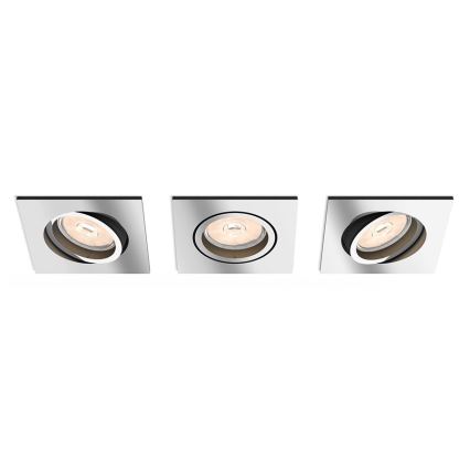 Philips - SET 3x faretti LED RGBW dimmerabili da incasso DONEGAL 1xGU10/4,8W/230V + telecomando