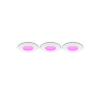 Philips - Set da 3 faretti LED RGBW dimmerabili per bagno Hue SLIM LED/8,3W/230V 1000-20000K bianco P44