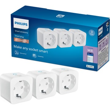 Philips - Set da 3 prese intelligenti SCHUKO 2300W Wi-Fi