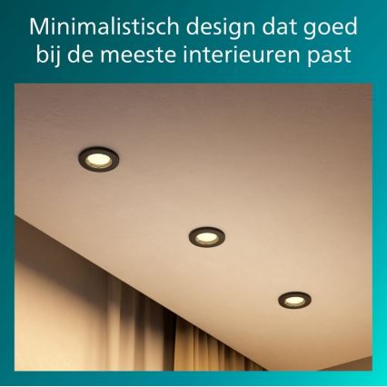 Philips - Set da 5 faretti da incasso PERIDOT 1xGU10/7W/230V nero