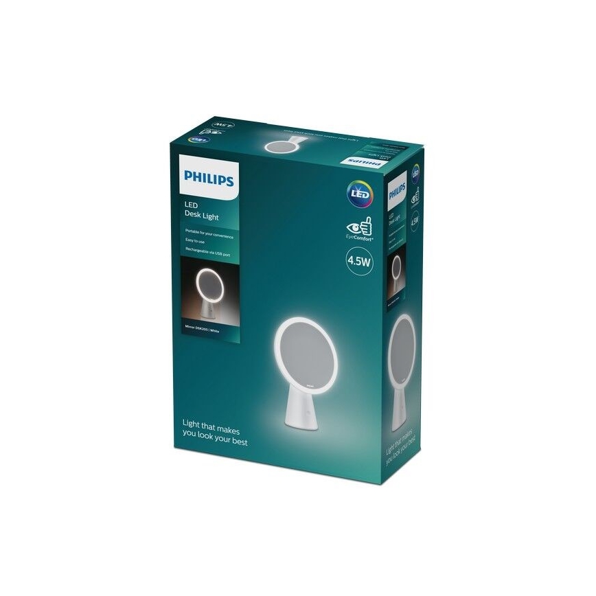 Philips - Specchio cosmetico dimmerabile con retroilluminazione LED MIRROR LED/4,5W/5V