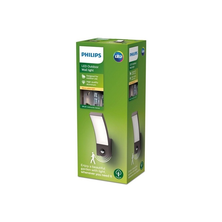 Philips - Lampada da parete LED da esterno con sensore LED/12W/230V 2700K IP44