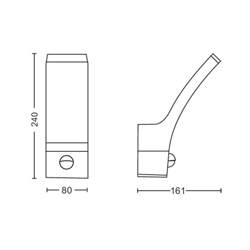 Philips - Lampada da parete LED da esterno con sensore LED/12W/230V 2700K IP44