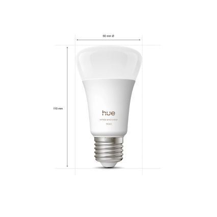 Philips - Striscia LED RGBW dimmerabile Hue FLUX 3m LED/12W/230V + 2x lampadina smart WHITE AND COLOR AMBIANCE E27/8,1W/230V 1000-20000K