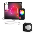 Philips - Striscia LED RGBW dimmerabile per esterni Hue FLUX 5m LED/30W/230V 2200-6500K IP67 + sensore di movimento