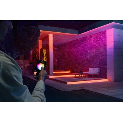 Philips - Striscia LED RGBW dimmerabile per esterni Hue FLUX 5m LED/30W/230V 2200-6500K IP67 + sensore di movimento