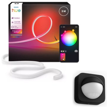 Philips - Striscia LED RGBW dimmerabile per esterni Hue NEON 5m LED/30W/230V 2200-6500K IP67 + sensore di movimento