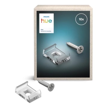 Philips - Supporto di montaggio per catena luminosa da esterno Hue FESTAVIA, 10 pezzi