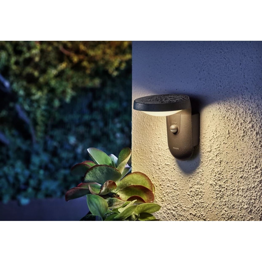 Philips - Lampada da parete LED da esterno con sensore LED/9W/230V 2700K IP44