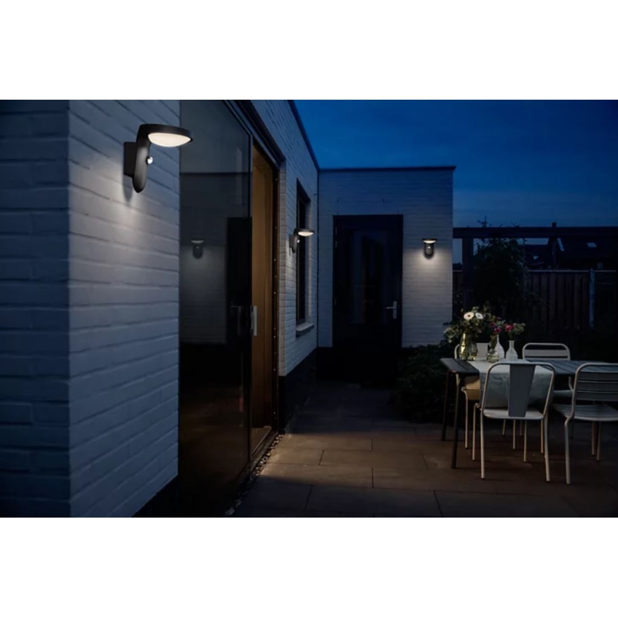 Philips - Lampada da parete LED da esterno con sensore LED/9W/230V 2700K IP44