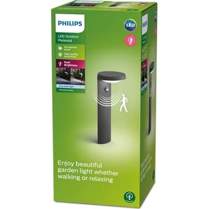 Philips - Lampada da esterno LED con sensore LED/9W/230V 4000K IP44