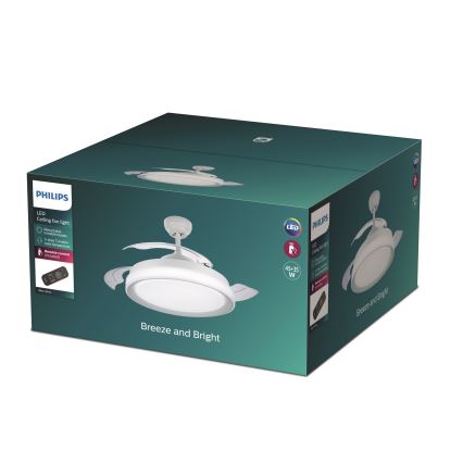 Philips - Ventilatore da soffitto LED LED/35W/230V 5500/4000/3000K bianco + telecomando