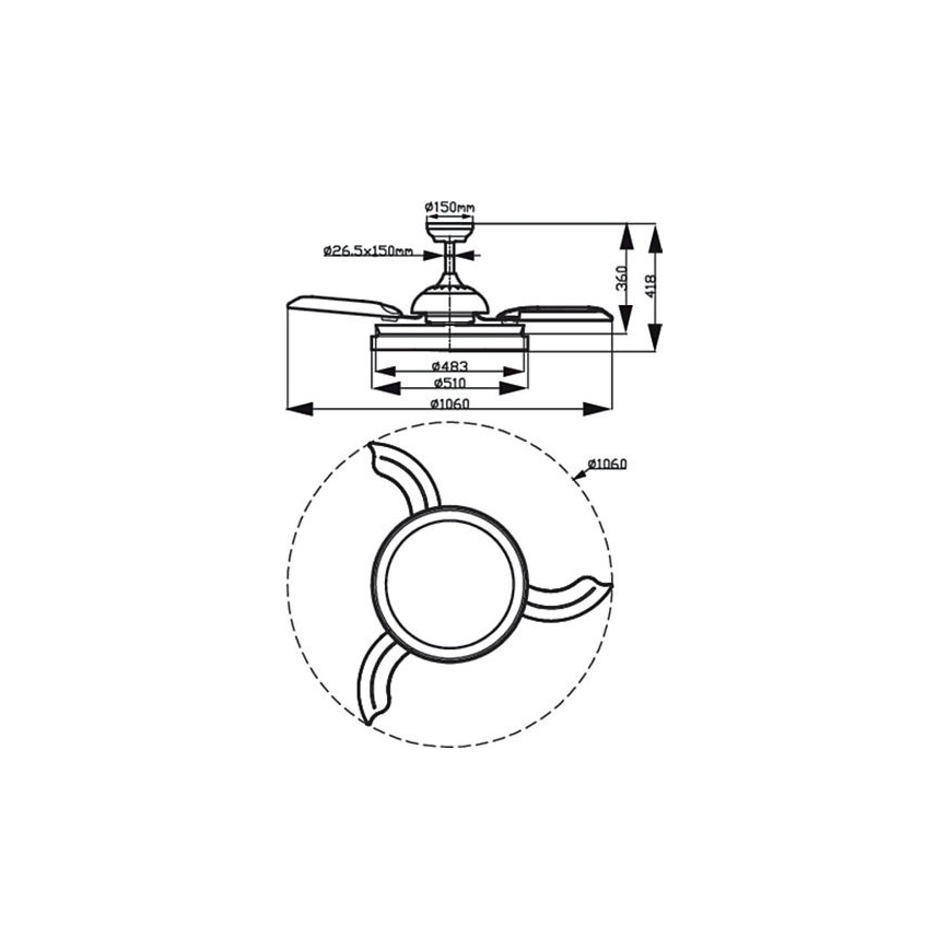 Philips - Ventilatore da soffitto LED LED/35W/230V 5500/4000/3000K bianco + telecomando