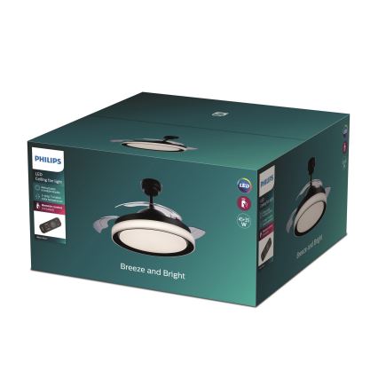 Philips - Ventilatore da soffitto LED LED/35W/230V 5500/4000/3000K nero + telecomando