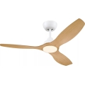Philips - Ventilatore da soffitto LED dimmerabile OLAS LED/24W/230V diam. 132 cm bianco/marrone + telecomando