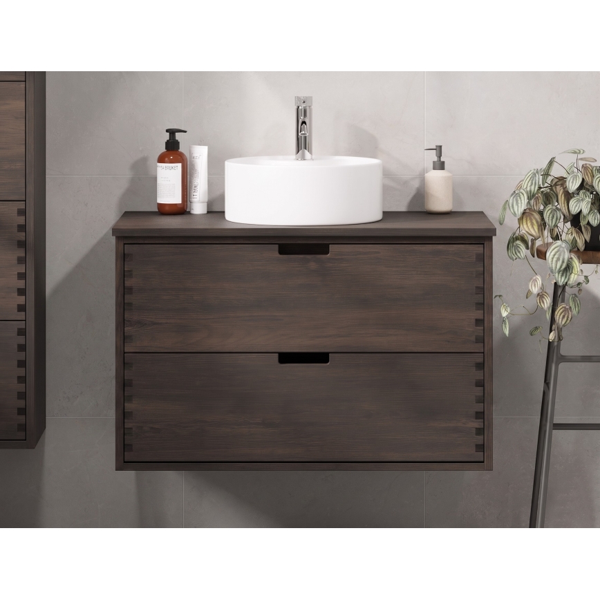 Piano per lavabo FOREST 100 cm marrone/rovere