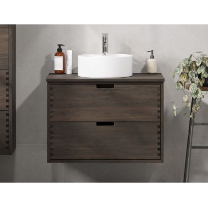 Piano per lavabo FOREST 80 cm marrone/rovere