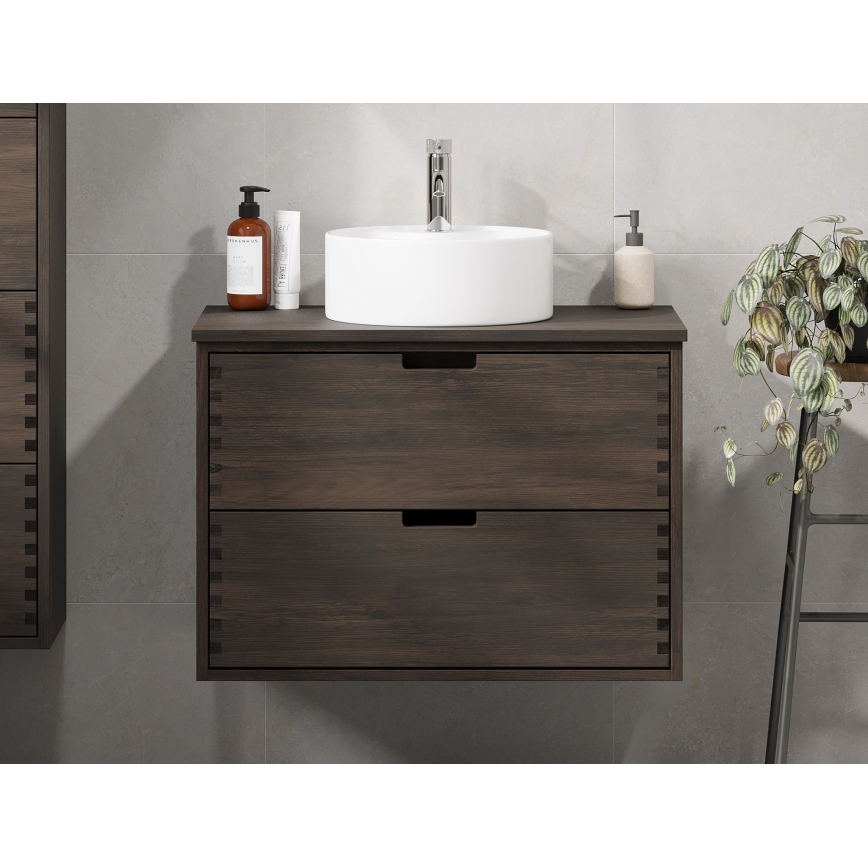 Piano per lavabo FOREST 80 cm marrone/rovere