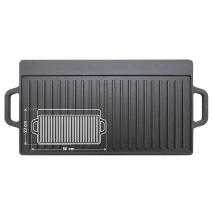 Piastra grill a doppia faccia 50x23 cm