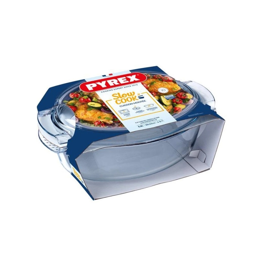 Pirofila PYREX con coperchio, capacità 5,8 l
