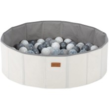 Piscina a secco per bambini con palline d. 80 cm bianco/grigio