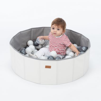 Piscina a secco per bambini con palline d. 80 cm bianco/grigio