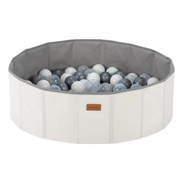 Piscina secca per bambini con palline, diametro 80 cm, bianco/grigio