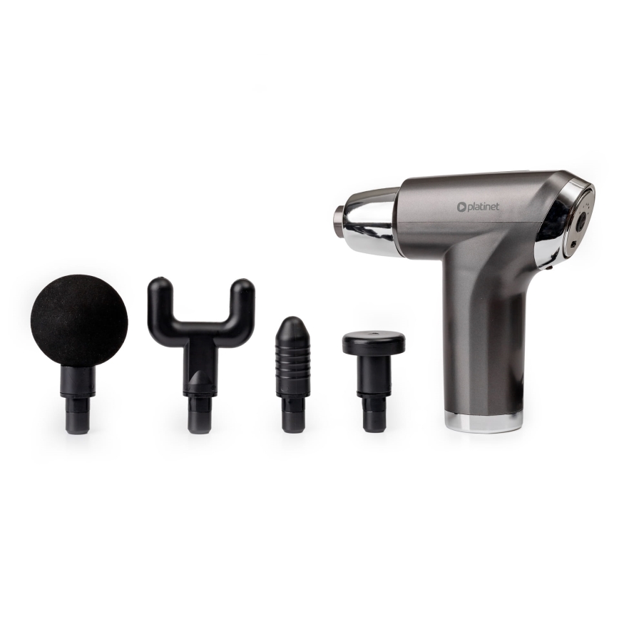 Pistola per massaggio ricaricabile con 4 teste 25W/5V 1200 mAh