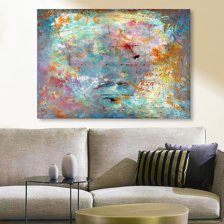 Pittura murale su tela 70x100 cm multicolore