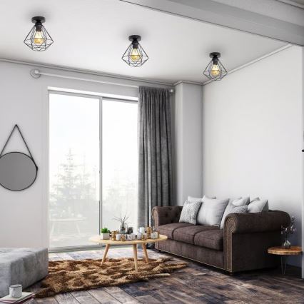 Plafoniera 1xE27/40W/230V nera