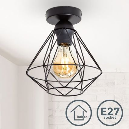 Plafoniera 1xE27/40W/230V nera