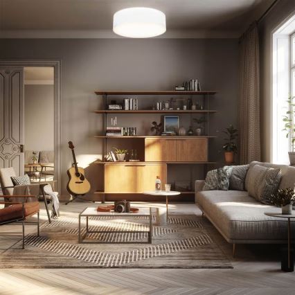 Plafoniera 2x E27/40W/230V Ø 38 cm, bianca