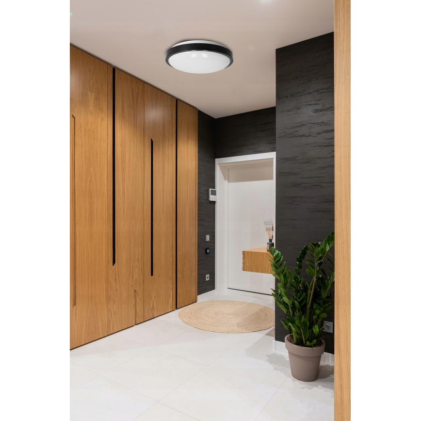 Plafoniera 2xE27/40W/230V diametro 29,5 cm nero