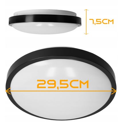 Plafoniera 2xE27/40W/230V diametro 29,5 cm nero