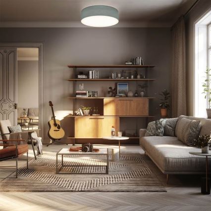 Plafoniera 2xE27/40W/230V Ø 38 cm grigia