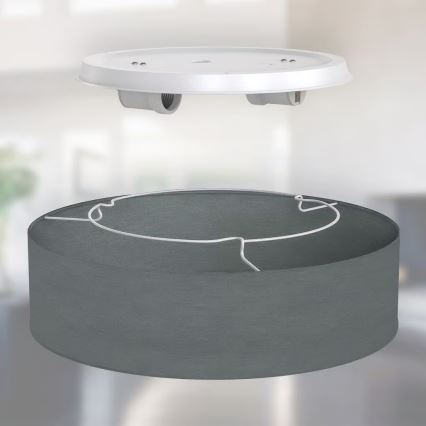 Plafoniera 2xE27/40W/230V Ø 38 cm grigia