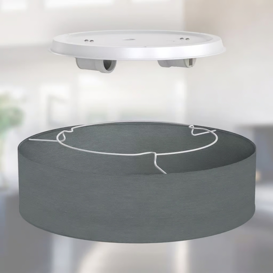 Plafoniera 2xE27/40W/230V Ø 38 cm grigia