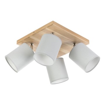 Plafoniera a incasso APRILLIA 4xE27/25W/230V /pino grigio