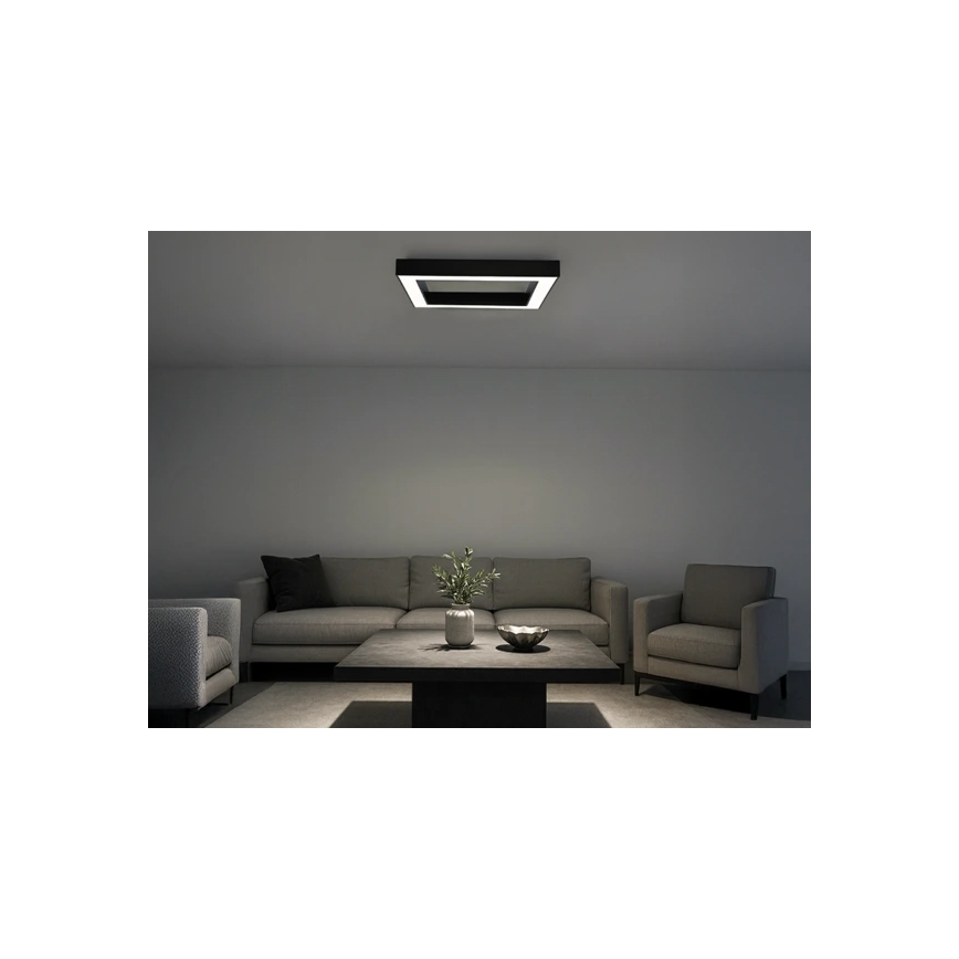 Plafoniera a LED 100W/230V 3000/4000/6500K 80x80 cm nera