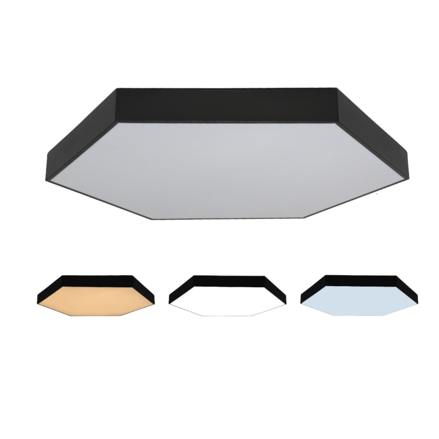 Plafoniera a LED, 200 W, 230 V, 3000/4000/6500K, Ø 100 cm, nera