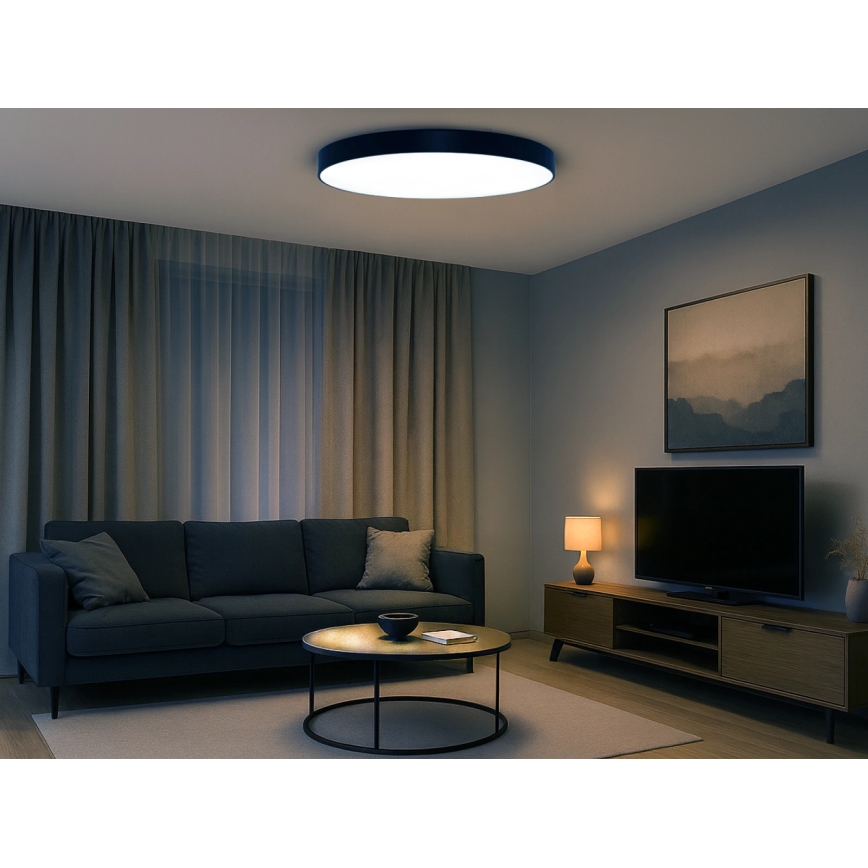 Plafoniera a LED 200W 230V 3000/4000/6500K Ø 100 cm, nera